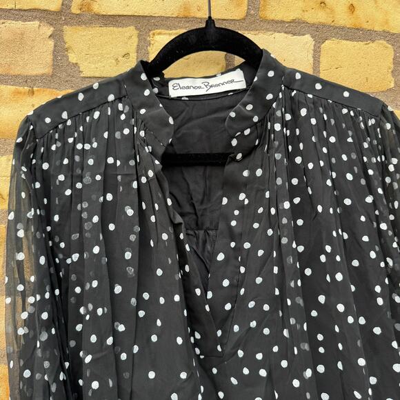 Vintage Eleanor Brenner 1970's Polka Dot Long Sleeve Maxi Dress Size 8 *Flaw - Picture 4 of 9